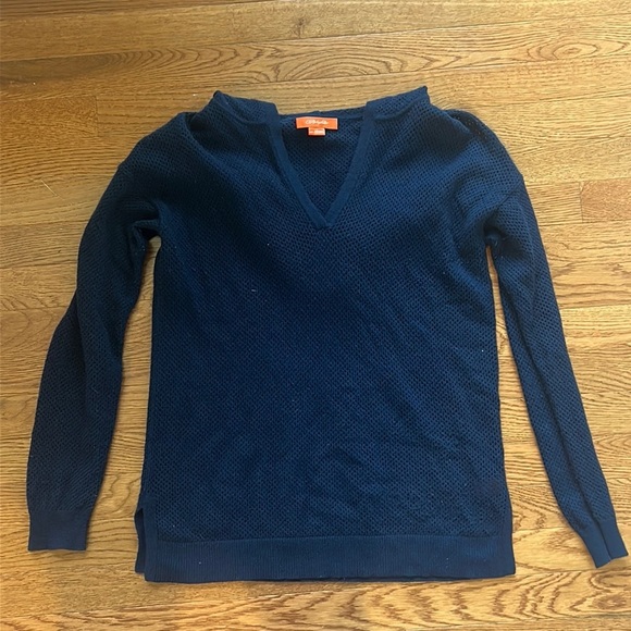 Christopher Fischer Women’s Cashmere Navy Hooded Sweater Size Medium - Picture 1 of 4